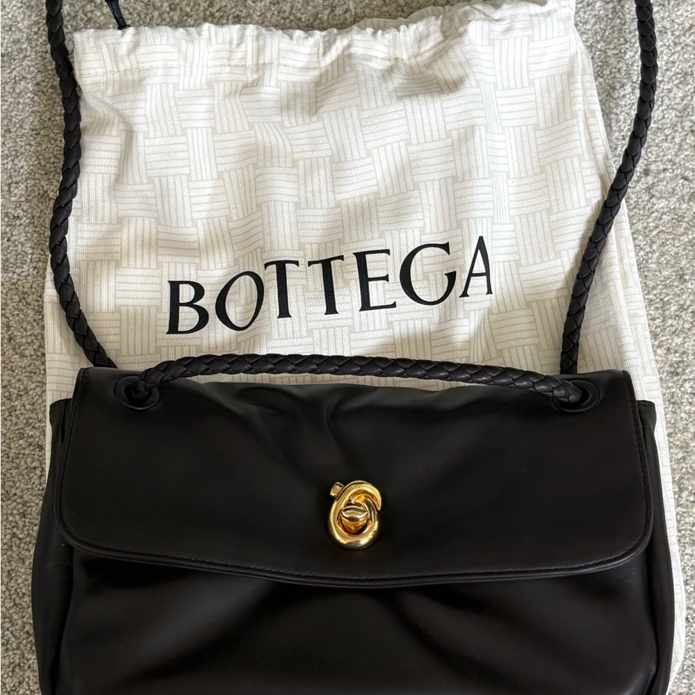 Bottega Veneta dark brown Shoulder Bag with Gold Accent